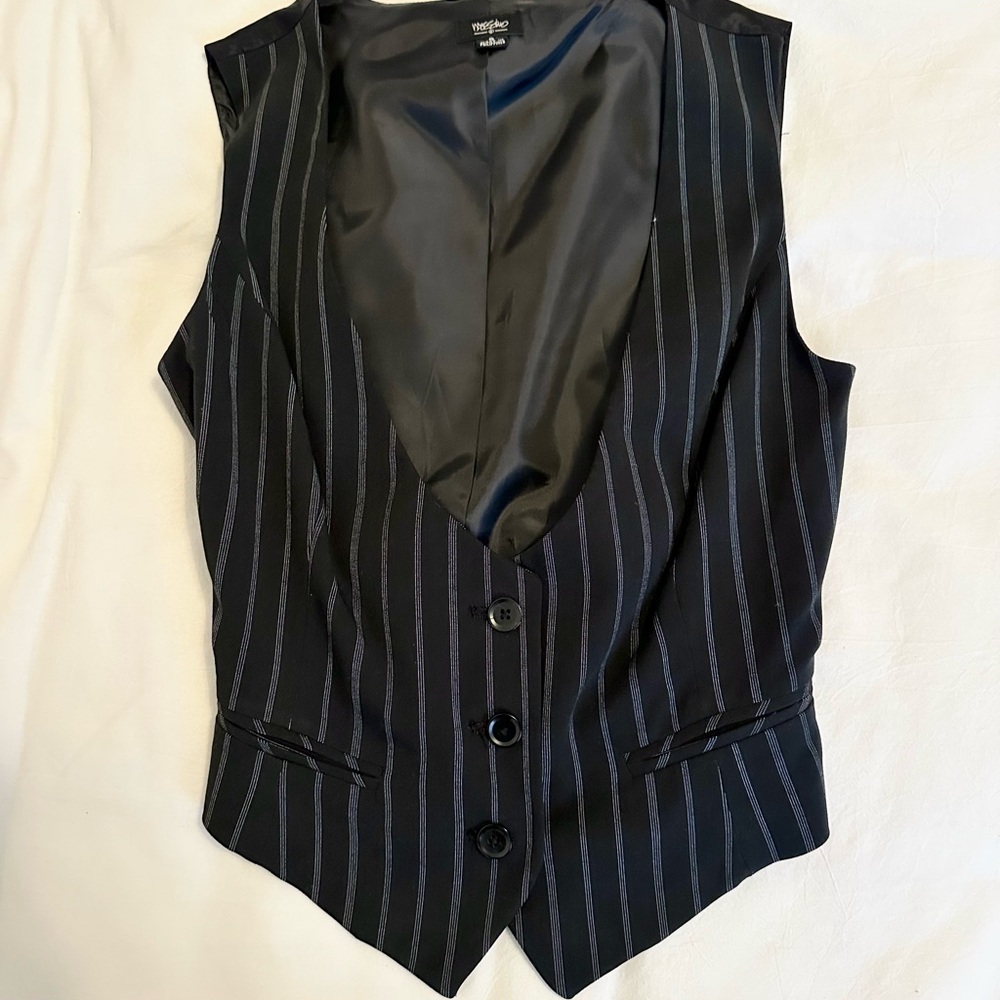 Black Pinstripe Vest